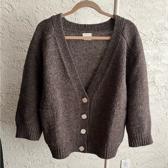 Babaa Sweaters - Babaa Cardigan no51 Wool Sweater in Oak